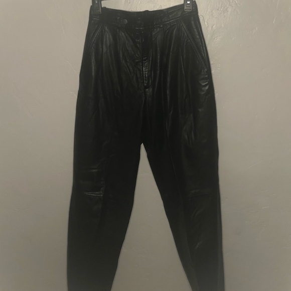 VINTAGE REAL LEATHER PANTS - Picture 2 of 8